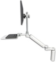 AccessMount™ Ultra 182 Arm with EV710 monitor mount desk mount, a 7.5" riser, a 12" flat keyboard tray, and an 6" arm