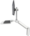 AccessMount™ Ultra 182 Arm with EV710 monitor mount desk mount, a 7.5" riser, and a 12" flat keyboard tray