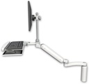 AccessMount™ Ultra 182 Arm with EV710 monitor mount desk mount, a 7.5" riser, a wrist-rest keyboard tray, and an 11" arm