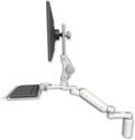 AccessMount™ Ultra 180 Arm with Paralink monitor mount desk mount, a 5" riser, a 12" keyboard tray, and an 6" arm