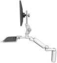 AccessMount™ Ultra 180 Arm with Paralink monitor mount desk mount, a 7.5" riser, a 12" keyboard tray, and an 6" arm