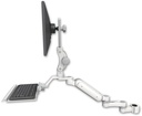 AccessMount™ Ultra 180 Arm with Paralink monitor mount mount for a 1.5" pole, a 12" keyboard tray, and an 6" arm