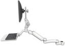 AccessMount™ Ultra 180 Arm with Paralink monitor mount mount for a 1.5" pole, a 12" flat keyboard tray, and an 11" arm