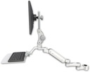 AccessMount™ Ultra 180 Arm with Paralink monitor mount mount for a 1.5" pole, a 12" flat keyboard tray, and an 6" arm