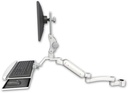 AccessMount™ Ultra 180 Arm with Paralink monitor mount mount for a 1.5" pole, a wrist-rest keyboard tray, and an 11" arm