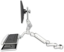 AccessMount™ Ultra 180 Arm with Paralink monitor mount mount for a 1.75" pole, a wrist-rest keyboard tray, and an 6" arm