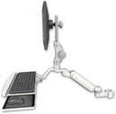 AccessMount™ Ultra 180 Arm with Paralink monitor mount mount for a 2" pole and a wrist-rest keyboard tray