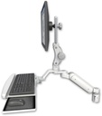 AccessMount™ Ultra 180 Arm with Paralink monitor mount mount for a 2" radius and a wrist-rest keyboard tray