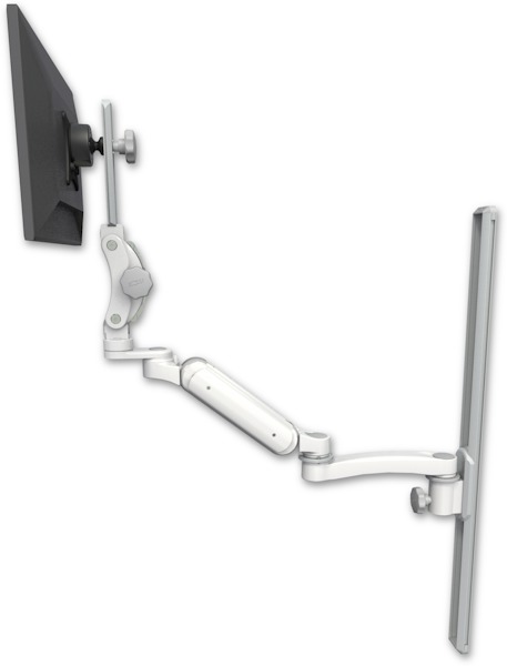 AccessMount™ Ultra 180 Arm with Paralink monitor mount mount on a 36" wall track slider and an 11" arm