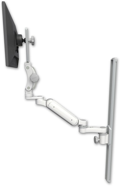AccessMount™ Ultra 180 Arm with Paralink monitor mount mount on a 36" wall track slider and an 6" arm