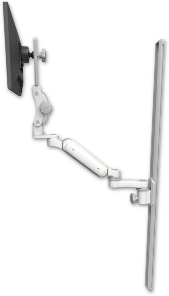 AccessMount™ Ultra 180 Arm with Paralink monitor mount mount on a 50" wall track slider and an 6" arm