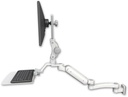 AccessMount™ Ultra 180 Arm with Paralink monitor mount 3.5" wall mount, a 12" flat keyboard tray, and an 11" arm