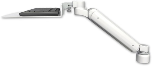 AccessMount™ Ultra 182 Arm desk mount with a 1" riser and a 12" flat keyboard tray