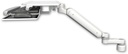 AccessMount™ Ultra 182 Arm desk mount with a 1" riser, a work surface tray and slide-out keyboard tray, and an 6" arm