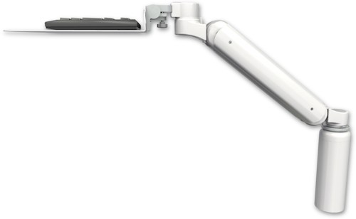 AccessMount™ Ultra 182 Arm desk mount with a 7.5" riser and a 12" flat keyboard tray