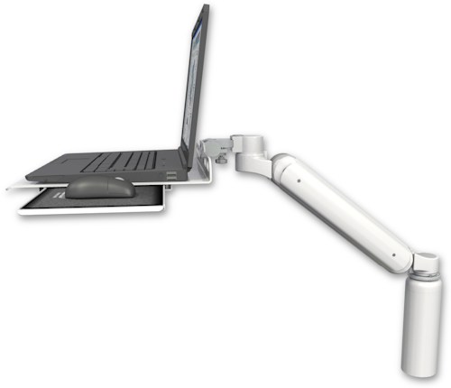 AccessMount™ Ultra 182 Arm desk mount with a 7.5" riser Laptop tray and slider