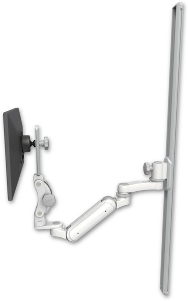 AccessMount™ Inverted Ultra 180 Heavy Duty Arm with Paralink monitor mount mount on a 50" wall track slider and an 6" arm