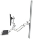 AccessMount™ Inverted Ultra 180 Heavy Duty Arm with Paralink monitor mount mount on a 50" wall track slider, a 12" keyboard tray, and an 6" arm