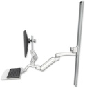 AccessMount™ Inverted Ultra 180 Heavy Duty Arm with Paralink monitor mount mount on a 50" wall track slider, a 12" flat keyboard tray, and an 11" arm