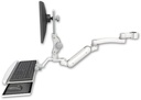 AccessMount™ Inverted Ultra 180 Arm with Paralink monitor mount mount for a 1.5" pole, a wrist-rest keyboard tray, and an 11" arm