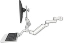 AccessMount™ Inverted Ultra 180 Arm with Paralink monitor mount mount for a 2" pole, a 12" flat keyboard tray, and an 6" arm
