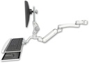 AccessMount™ Inverted Ultra 180 Arm with Paralink monitor mount mount for a 2" pole, a wrist-rest keyboard tray, and an 11" arm