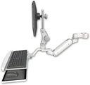 AccessMount™ Inverted Ultra 180 Arm with Paralink monitor mount mount for a 2" pole and a wrist-rest keyboard tray