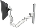 AccessMount™ Inverted Ultra 180 Arm with Paralink monitor mount mount on a 19" wall track slider and an 6" arm