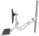 AccessMount™ Inverted Ultra 180 Arm with Paralink monitor mount mount on a 36" wall track slider, a 12" keyboard tray, and an 6" arm
