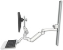 AccessMount™ Inverted Ultra 180 Arm with Paralink monitor mount mount on a 36" wall track slider, a 12" flat keyboard tray, and an 11" arm