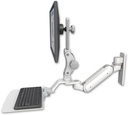 AccessMount™ Inverted Ultra 180 Arm with Paralink monitor mount wall mount and a 12" flat keyboard tray