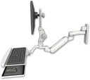 AccessMount™ Inverted Ultra 180 Arm with Paralink monitor mount wall mount, a wrist-rest keyboard tray, and an 6" arm