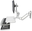 AccessMount™ Inverted Ultra 180 Arm with Paralink monitor mount wall mount and a work surface tray and slide-out keyboard tray