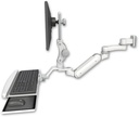AccessMount™ Inverted Ultra 180 Arm with Paralink monitor mount 3.5" wall mount, a wrist-rest keyboard tray, and an 6" arm