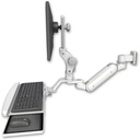 AccessMount™ Inverted Ultra 180 Arm with Paralink monitor mount 3.5" wall mount and a wrist-rest keyboard tray
