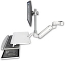 AccessMount™ Inverted Ultra 180 Heavy Duty Arm with EV710 monitor mount mount for a 1.5" pole and a work surface tray and slide-out keyboard tray