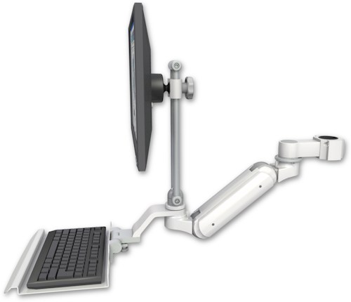 AccessMount™ Inverted Ultra 180 Heavy Duty Arm with EV710 monitor mount mount for a 1.75" pole and a 12" keyboard tray