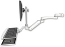 AccessMount™ Inverted Ultra 180 Heavy Duty Arm with EV710 monitor mount mount for a 2" pole, a wrist-rest keyboard tray, and an 11" arm