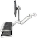 AccessMount™ Inverted Ultra 180 Heavy Duty Arm with EV710 monitor mount mount for a 2" pole and a wrist-rest keyboard tray