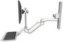 AccessMount™ Inverted Ultra 180 Heavy Duty Arm with EV710 monitor mount mount on a 19" wall track slider, a 12" keyboard tray, and an 11" arm