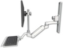AccessMount™ Inverted Ultra 180 Heavy Duty Arm with EV710 monitor mount mount on a 19" wall track slider, a 12" keyboard tray, and an 6" arm