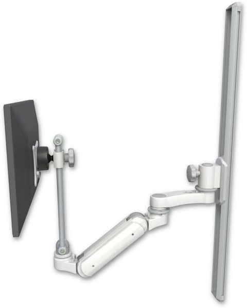 AccessMount™ Inverted Ultra 180 Heavy Duty Arm with EV710 monitor mount mount on a 36" wall track slider and an 6" arm