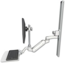 AccessMount™ Inverted Ultra 180 Heavy Duty Arm with EV710 monitor mount mount on a 36" wall track slider, a 12" flat keyboard tray, and an 6" arm