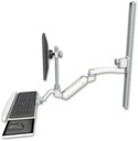 AccessMount™ Inverted Ultra 180 Heavy Duty Arm with EV710 monitor mount mount on a 36" wall track slider, a wrist-rest keyboard tray, and an 11" arm