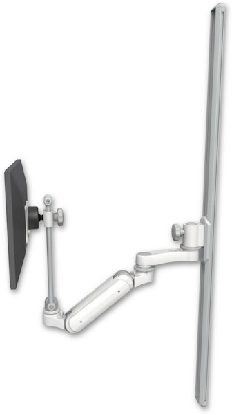 AccessMount™ Inverted Ultra 180 Heavy Duty Arm with EV710 monitor mount mount on a 50" wall track slider and an 6" arm