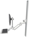 AccessMount™ Inverted Ultra 180 Heavy Duty Arm with EV710 monitor mount mount on a 50" wall track slider, a 12" keyboard tray, and an 6" arm