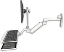 AccessMount™ Inverted Ultra 180 Heavy Duty Arm with EV710 monitor mount wall mount, a wrist-rest keyboard tray, and an 11" arm