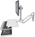 AccessMount™ Inverted Ultra 180 Heavy Duty Arm with EV710 monitor mount wall mount and a work surface tray and slide-out keyboard tray