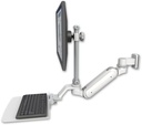 AccessMount™ Inverted Ultra 180 Heavy Duty Arm with EV710 monitor mount 3.5" wall mount and a 12" flat keyboard tray