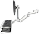 AccessMount™ Inverted Ultra 180 Heavy Duty Arm with EV710 monitor mount 3.5" wall mount, a wrist-rest keyboard tray, and an 6" arm